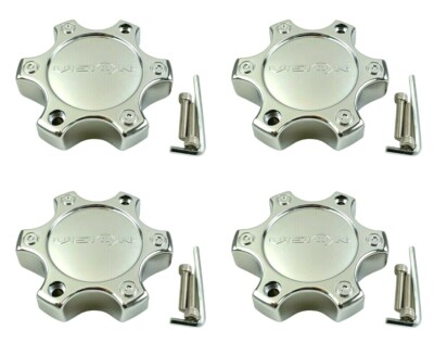 4x Vision Warrior 375 Chrome Bolt On Wheel Center Caps C375-6C Fits 6x5.5 6x135