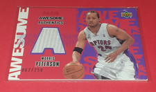 2002 UD Awesome Authentics Morris Peterson Jersey Card #ed/250 - Toronto Raptors