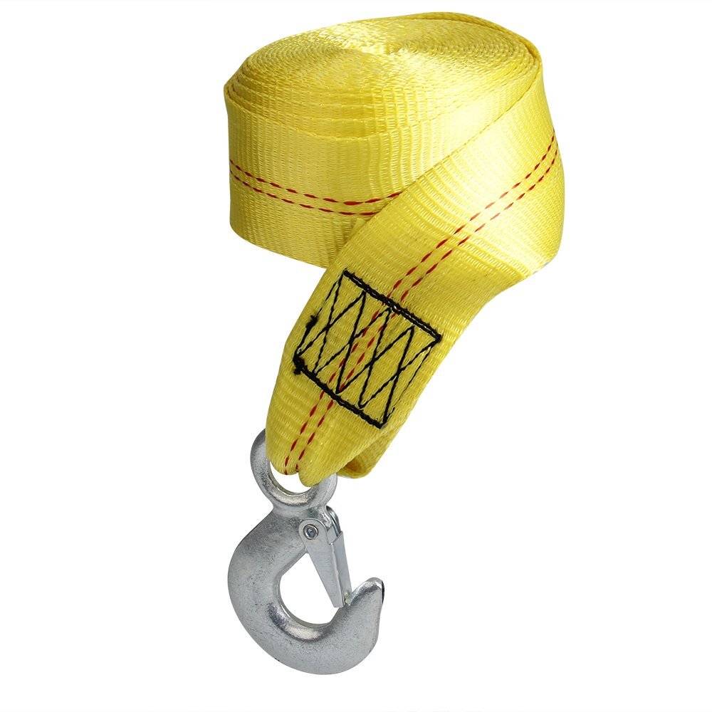 2" x 20' Boat Trailer Winch Strap Replacement with Marine Grade Stainless Hook