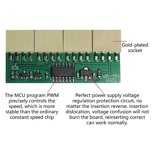 Fast Speed Fan Emulator, 3000PRM to 8400RPM 4 in 1 PC Cooling Accessory - Afbeelding 3 van 8