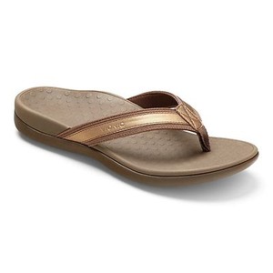 bronze flip flops