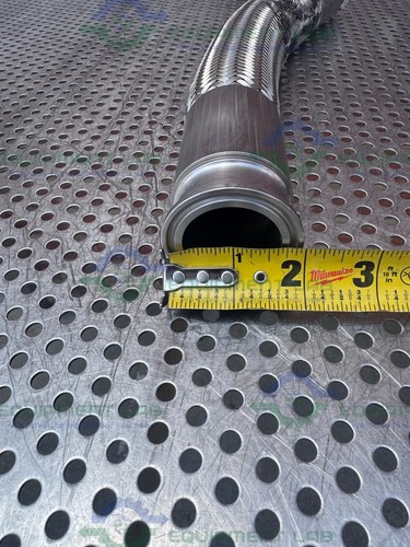 Harrington Stainless Steel Braided Hose 15" w/ 1 1/2" Sanitary Fitting - Picture 4 of 10