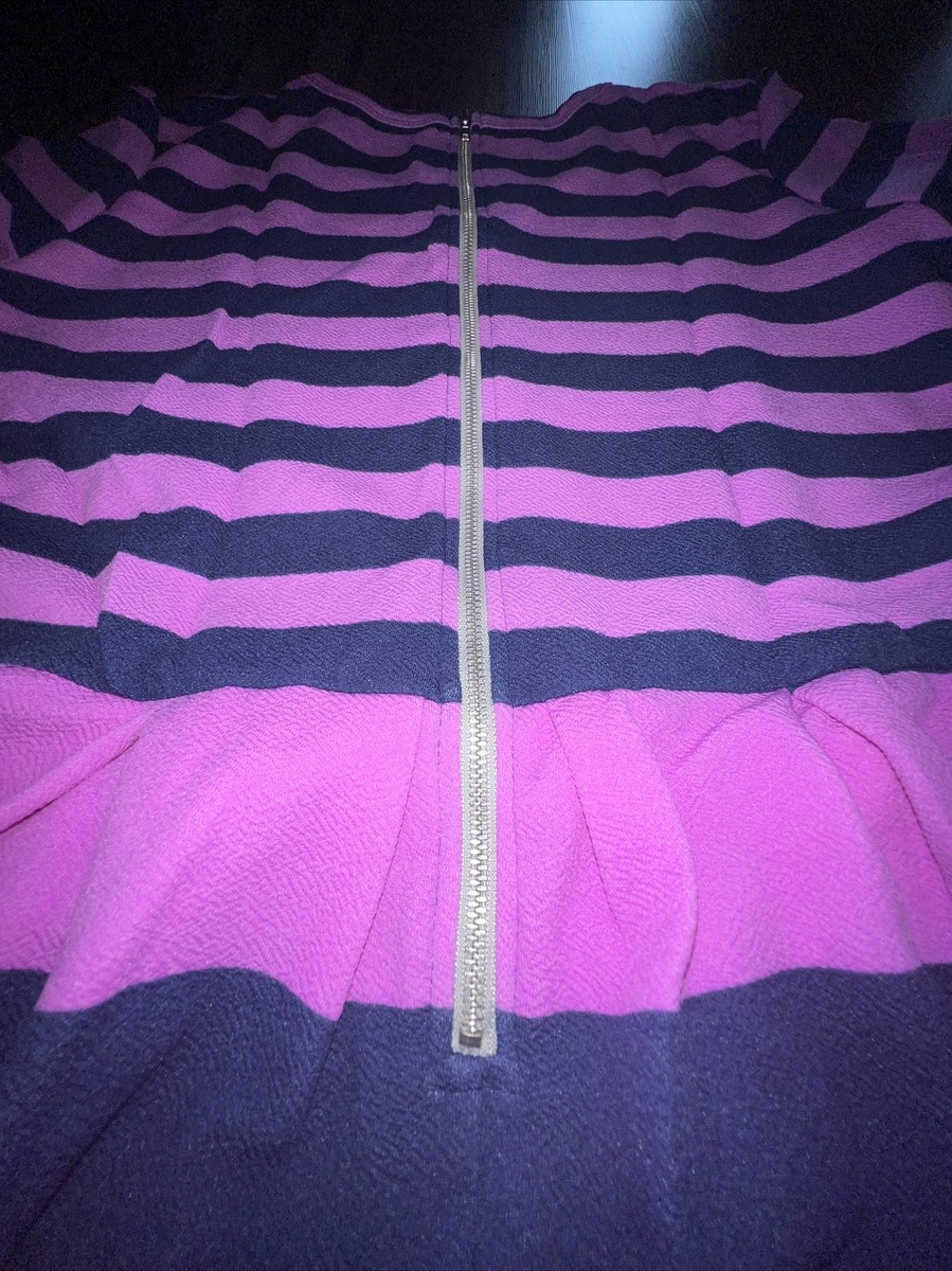 Robe Lularoe Amelia - Taille S - Imprimé Géométrique Violet/pêche - Plissée Avec Poches - Neuve Avec étiquettes