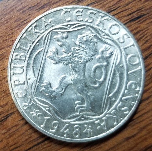 Czechoslovakia 100 Korun 1948 50.0% Fine Silver University - Picture 2 of 3