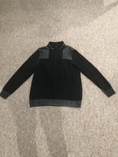 INC International Concepts Mens Casual 1/4 Zip Sweater Black Size Large