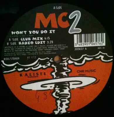 Mc2 Wont You Do It Vinyl Single 12inch NEAR MINT CNR Music France