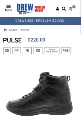Drew Pulse Athletic Orthopedic Walking Boots 9W Trek Waterproof Boot for Men | Drew Shoe main image 4