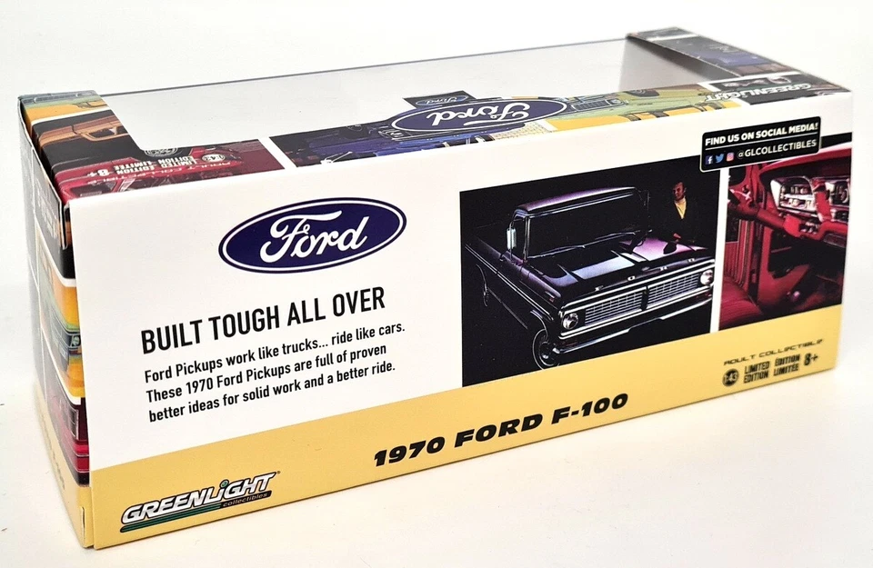 Greenlight 1/43 Ford F-100 Ranger XLT 1970 Pick Up CHASE Diecast Model Car - Photo 3/4