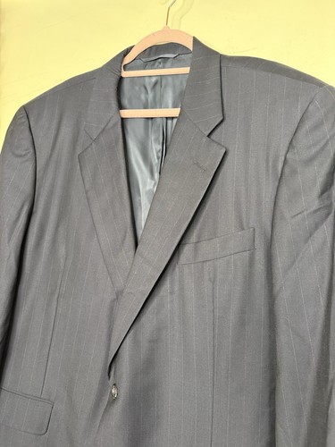 Hickey Freeman Pinstripe Suit Size 46 Large Black - Picture 3 of 24