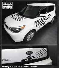 For Kia Soul 2008-2018 Hood Sides Rear Wild Cat Stripes Decals Choose Color
