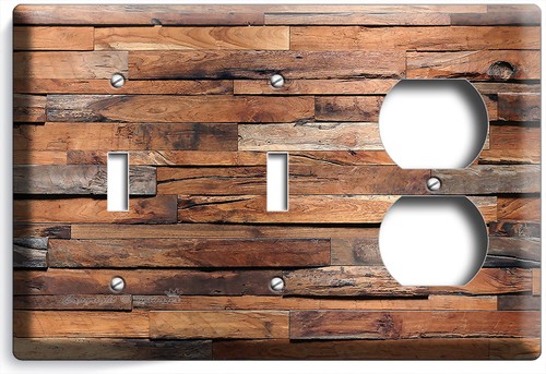RUSTIKALE BARNWOOD RECLAIMED HOLZ LOOK LICHTSCHALTER AUSLASSPLATTEN RANCH SCHEUNENDEKOR - Bild 33 von 34