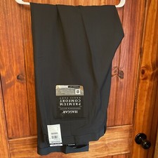 Haggar Iron Free Premium Pleat Classic Fit Pant 44 X 32 NEW Black