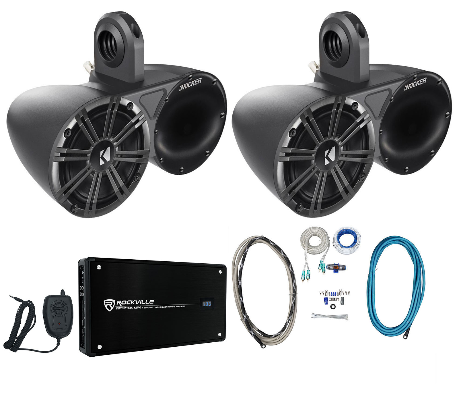 Пара компонентных динамиков для вейкборда Kicker 65 4-канальный усилитель Комплект усилителей 135490₽