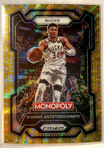2023 NBA Prizm Monopoly Giannis Antetokounmpo Gold Wave /10 Bucks #49