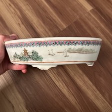 20th century Chinese famille-rose style jardinière bulb bowl bonsai pot