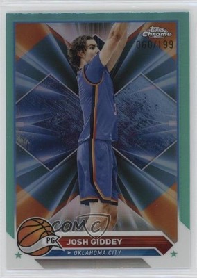 2023-24 Topps Chrome Aqua Refractor 60/199 Josh Giddey #74 0c3
