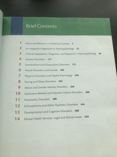 Essentials of Abnormal Psychology 8e V. Mark Durand 2019 Hardcover - Afbeelding 4 van 17