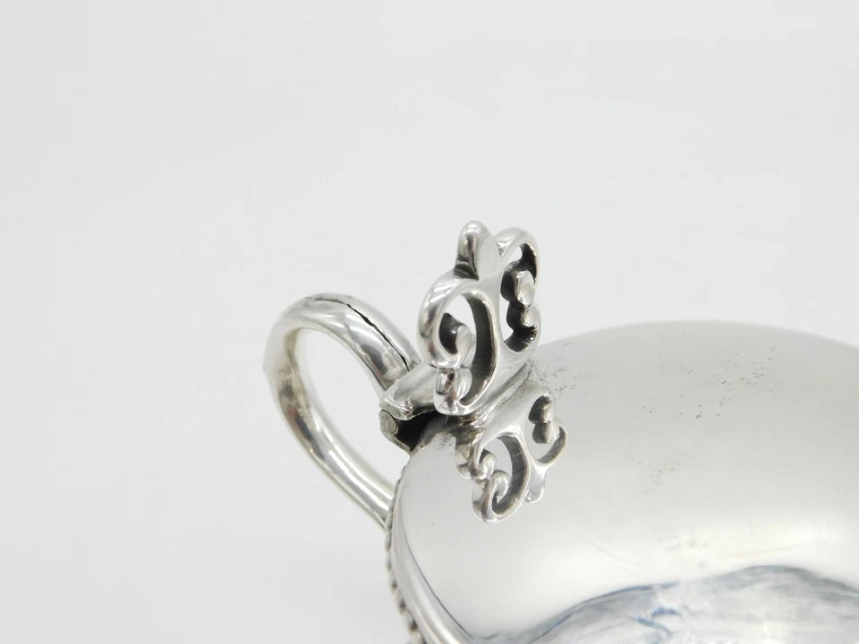 Antigua olla de mostaza perforada de plata esterlina victoriana temprana Sheffield 1849 Foto 3 de 4