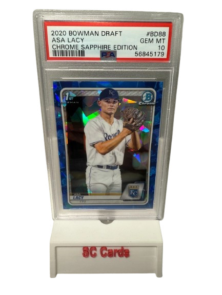 Asa Lacy 2020 Bowman Draft Chrome 1st Sapphire Edition #BD-88 Royals PSA 10