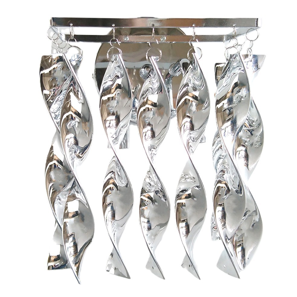 Litecraft Spiralled Droplet Wall Light - Polished Chrome, Silver Clearance
