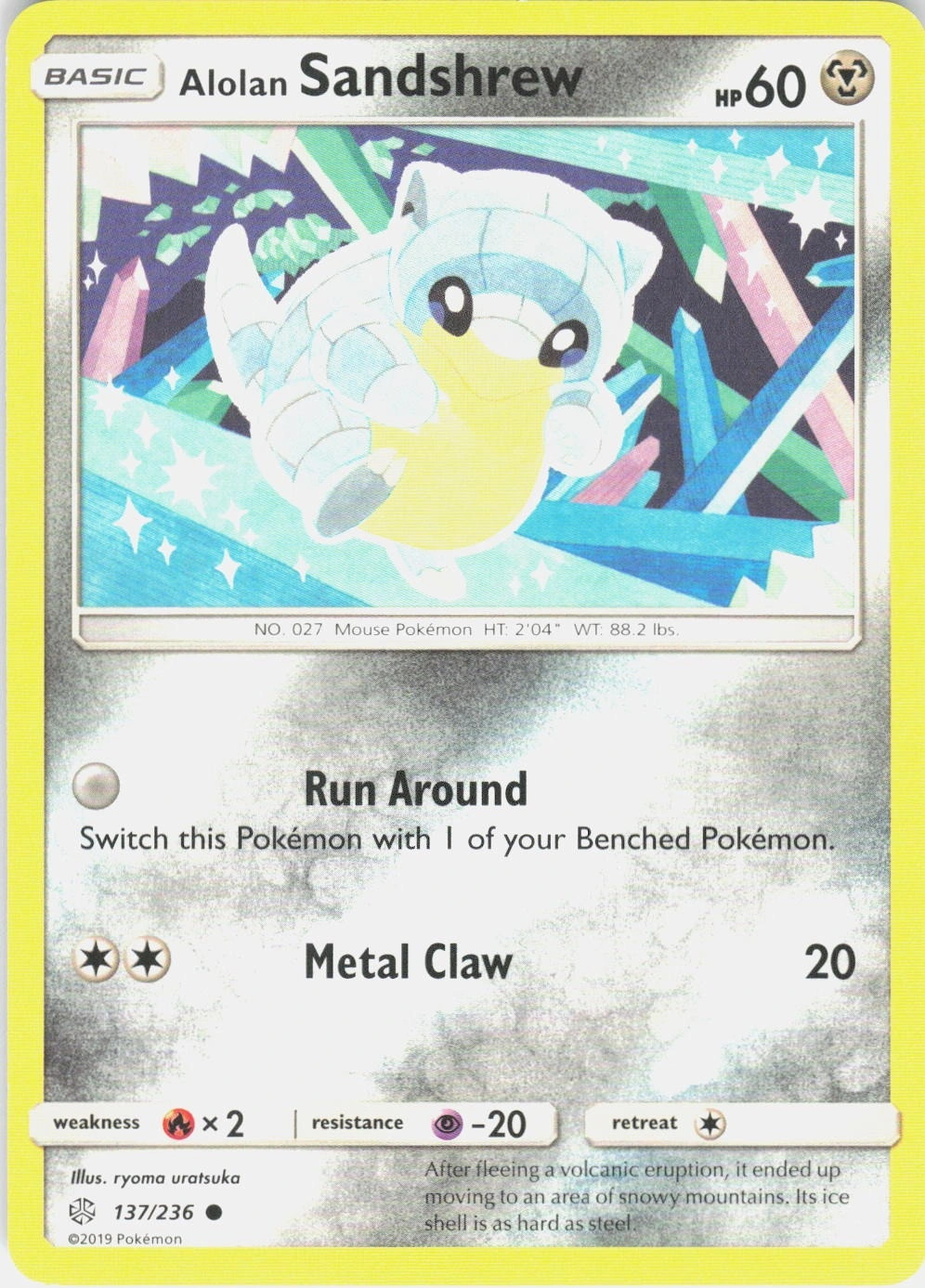 Alolan Sandshrew 137/236 Cosmic Eclipse Common LP Pokemon TCG