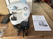 70J276 Mini Portable Sewing Machine Boxed Complete Foot Pedal & Adapter