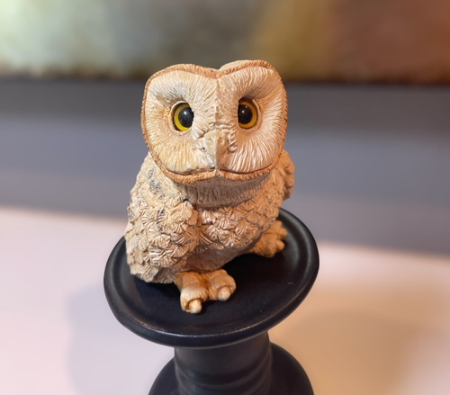 Vintage Stone Critters BARN OWL Figurine 3.5” Collectible Decorative Bird Statue - Picture 2 of 7