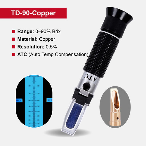 ATC Rifrattometro Portatile Brix Meter 0-10% 32% 80% 90% Frutta Zucchero Tester - Foto 35 di 38