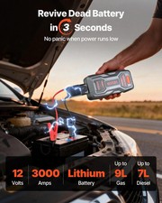 Jump Starter, 3000A Peak, Car Jumper Starter Battery Pack, 12V Portable Lithium