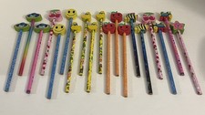 Kids Pencil 19 PC with Cute Eraser Head Multi Shape Color New