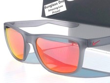 Nike ESSENTIAL ENDEAVOR Matte Wolf Grey Frame Red Mirror Sunglass EV1122 016