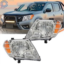 Halogen Left+Right Headlight For Nissan Frontier  2009-2021 Truck Chrome Housing