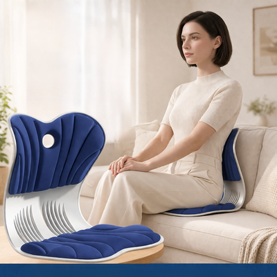 #ad #ad Blue Ergonomic Lumbar Support Back Support with 6 Region Pressure Reliever $35.00