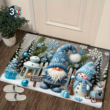 Christmas Gnome Non-slip Doormat, Casaz Winter Decorative Rug
