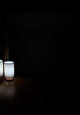 Table Lamp Wood Base Fabric Shade White Beige LED E27 light bulb not included