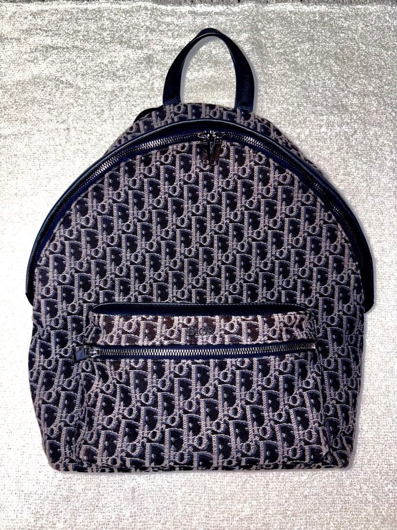 Dior Oblique Allover Pattern Backpack Rucksack Na… - image 1