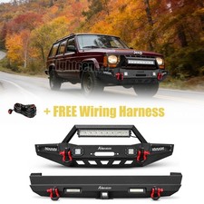 Front Or Rear Bumper Winch Mount Plate Set For 1984-2001 Jeep Cherokee Xj Black