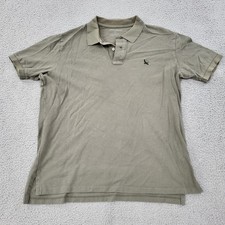 Eddie Bauer Polo Mens Large Beige Embroidery Shirt