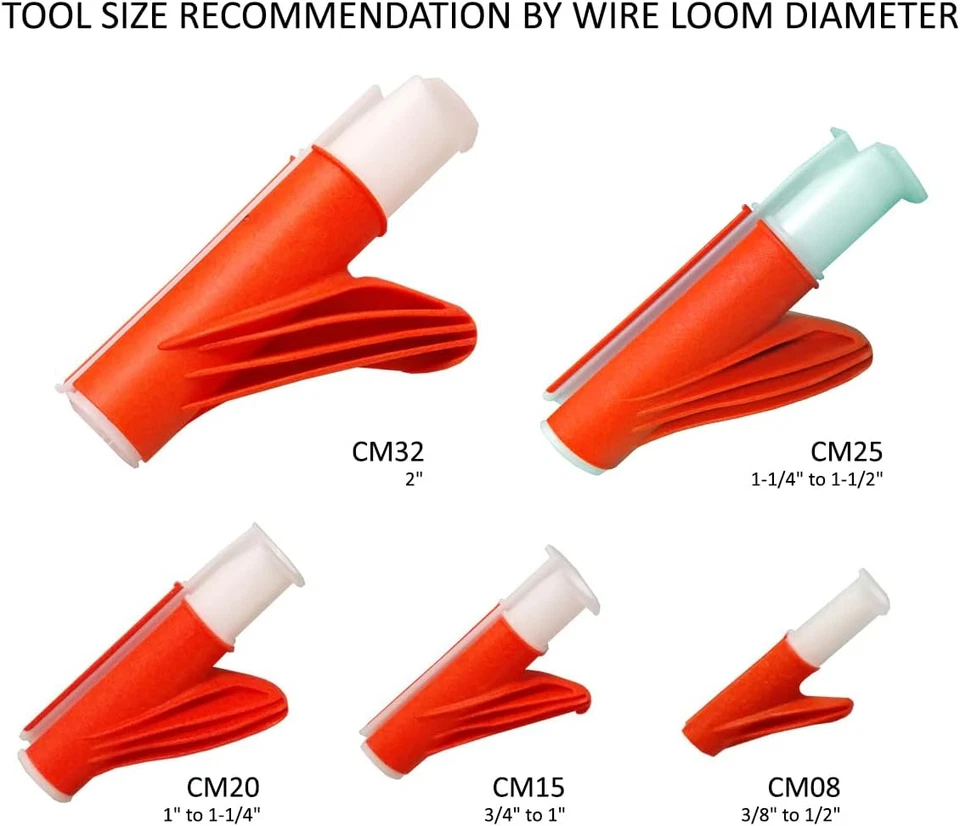 Wire Loom Insertion Tool Set for 3/8" to 2" Conduit Sleeving Installation - Image 2 of 4