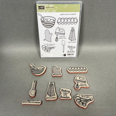 #ad Stampin Up PERFECT MIX Cooking Stamps Baking Sweet Treat Eggs Measure Up 142933 $9.99