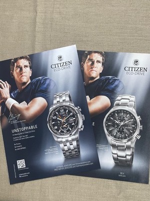 Eli Manning Citizen Eco-Drive watch 2013 Magazine Advertisement Pair Ads version