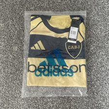 adidas Boca Juniors Away Shirt Only Gold Adult Size S Short Sleeve Top