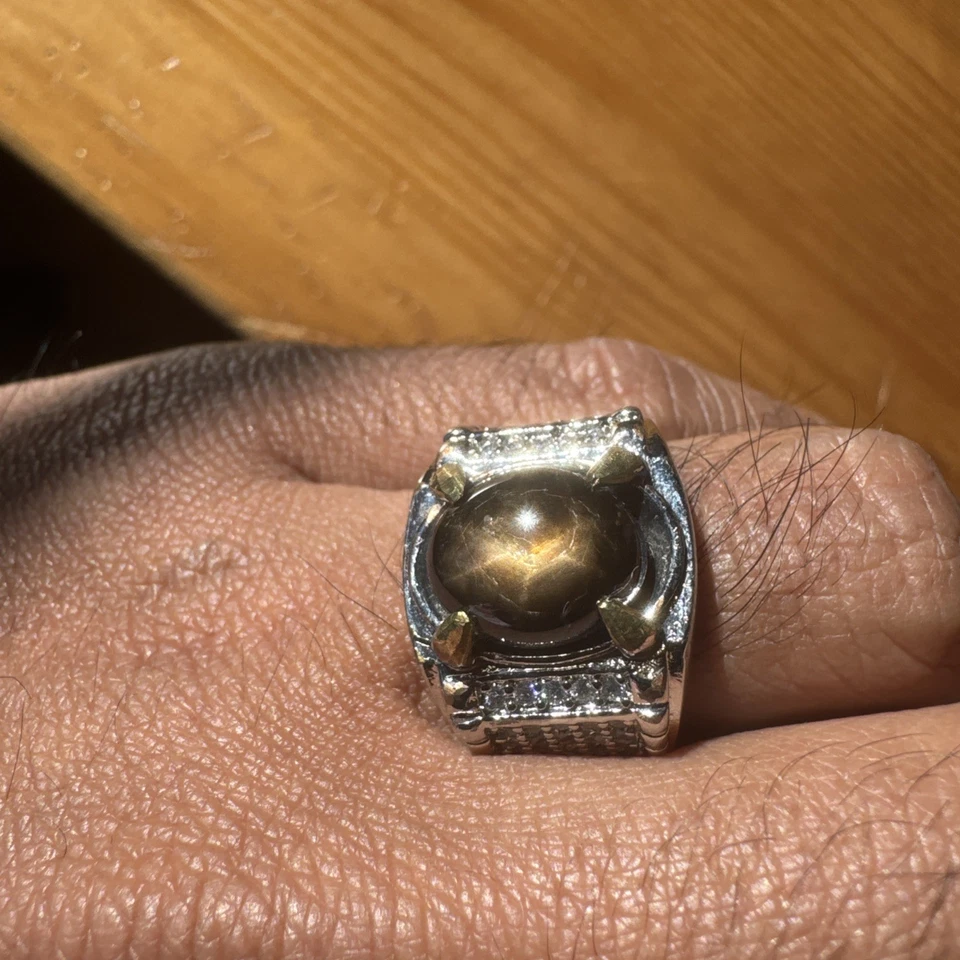 Черный сапфир драгоценный камень золотая звезда - Изображение 2 из 4