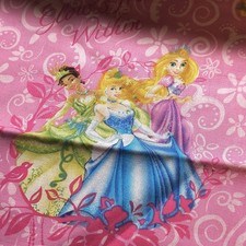 Disney Princess Cotton Fabric Pink Multicolor Quilting Crafts Princesses
