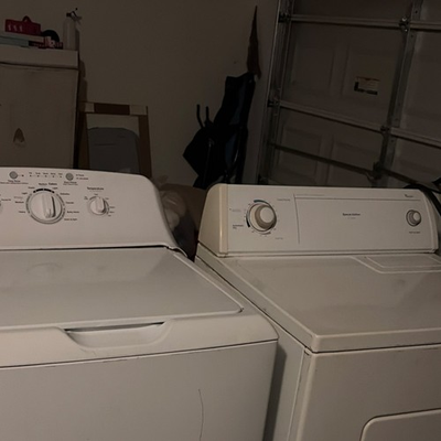 #ad GE amp; Whirlpool Electric Washer Dryer Set White Freestanding Top Front Load $350.00