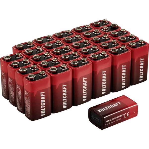 Voltcraft VC-16107990 Batteria Da 9 V Alcalina/Manganese 550 Mah 9 V 30 Pz.-image
