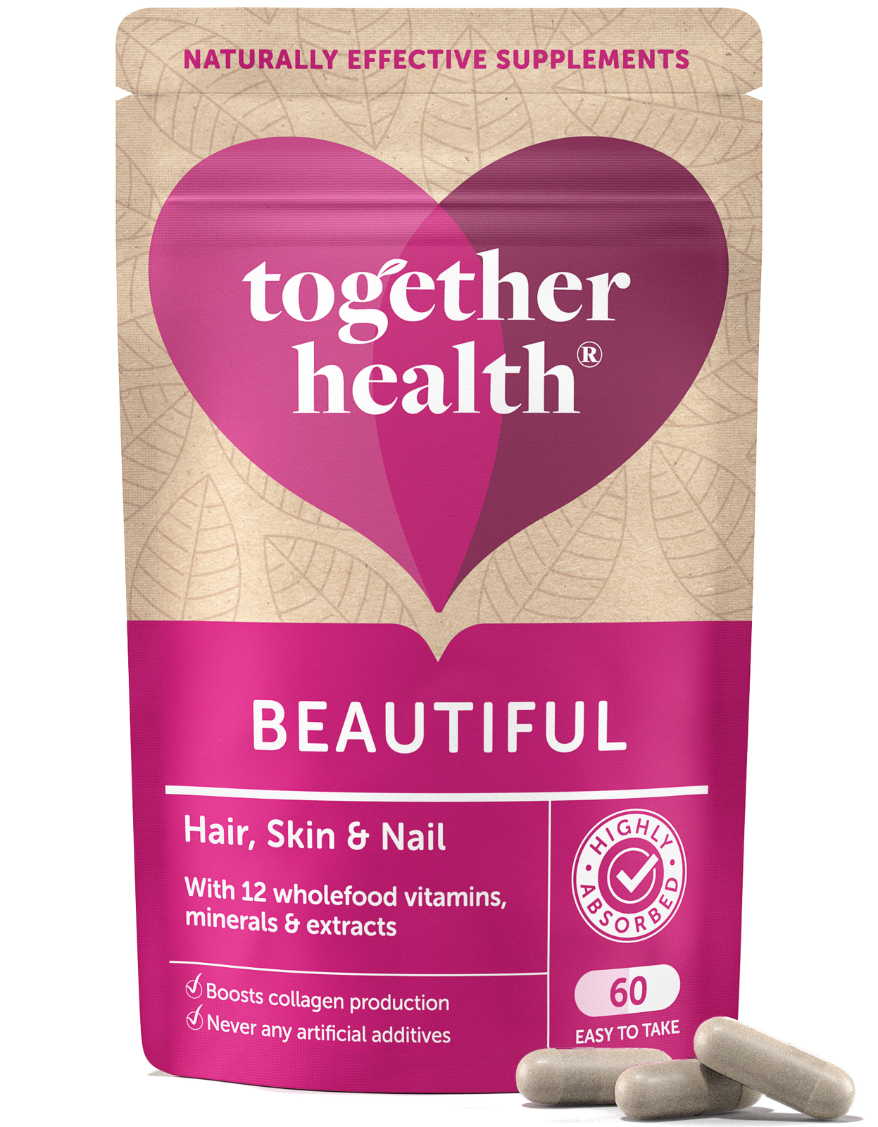 Together Health Beautiful Hair, Skin & Nails Caps 60 Capsules - Image 3