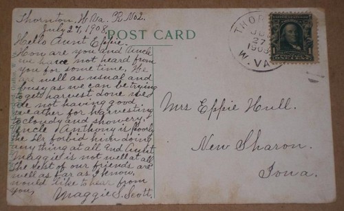 1908 POSTCARD, MAIN STREET, GRAFTON, WEST VIRGINIA - Picture 2 of 2