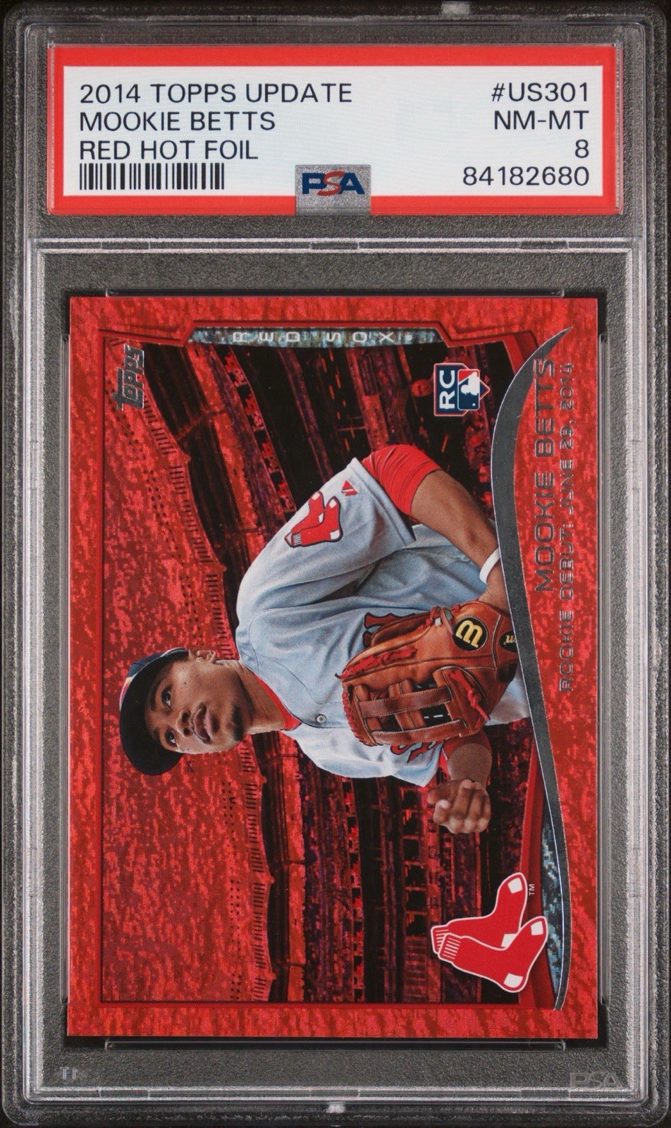2014 Topps update Mookie Betts US301 Red Hot Foil RC!