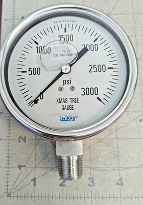 #ad 4” Oil Field Pressure Gauge Glycerin Filled 3000 PSI WIKA XMAS TREE GAUGE SWISS $79.50